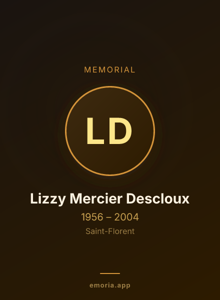 Memorial portrait of Lizzy Mercier Descloux