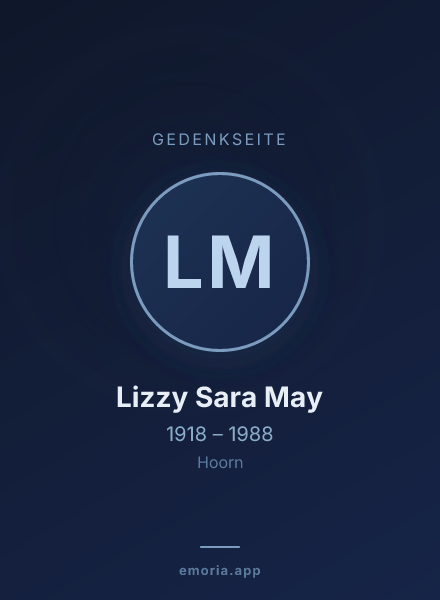 Gedenkportrait von Lizzy Sara May