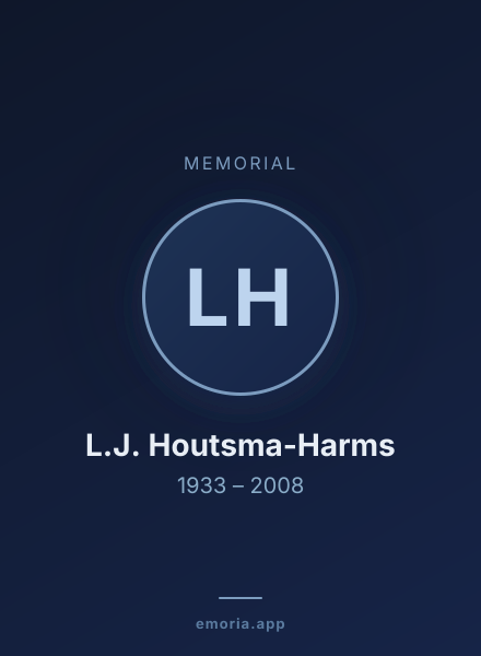 Memorial portrait of L.J. Houtsma-Harms