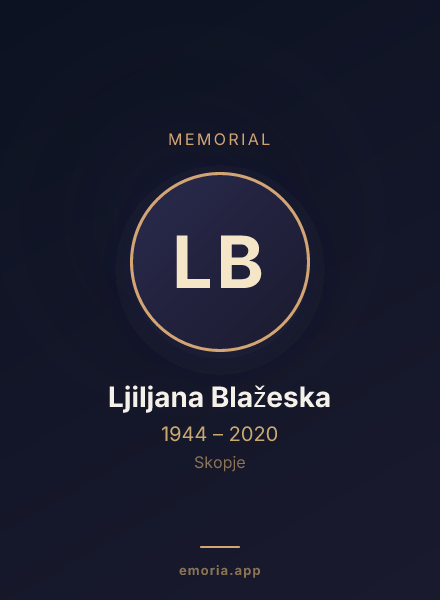 Memorial portrait of Ljiljana Blažeska