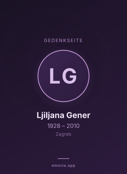 Gedenkportrait von Ljiljana Gener