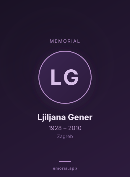 Memorial portrait of Ljiljana Gener