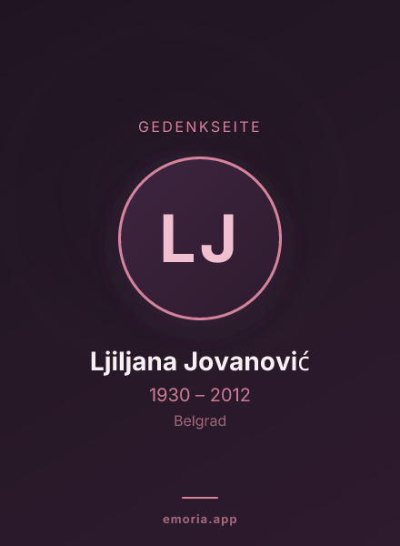 Gedenkportrait von Ljiljana Jovanović