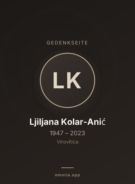 Gedenkportrait von Ljiljana Kolar-Anić
