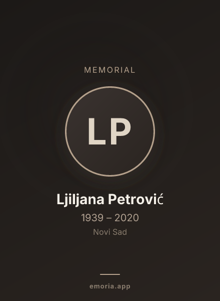 Memorial portrait of Ljiljana Petrović