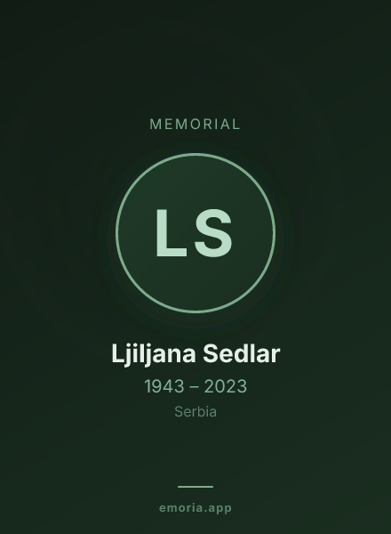 Memorial portrait of Ljiljana Sedlar