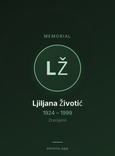Memorial portrait of Ljiljana Životić