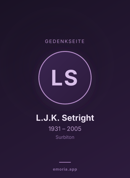 Gedenkportrait von L.J.K. Setright