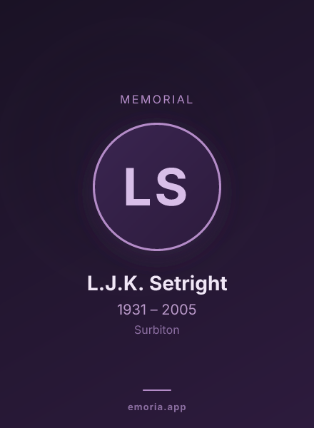 Memorial portrait of L.J.K. Setright