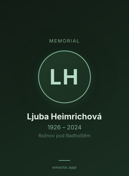 Memorial portrait of Ljuba Heimrichová