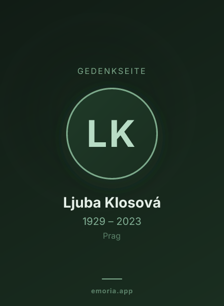 Gedenkportrait von Ljuba Klosová