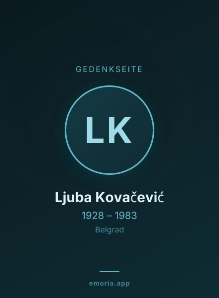 Gedenkportrait von Ljuba Kovačević