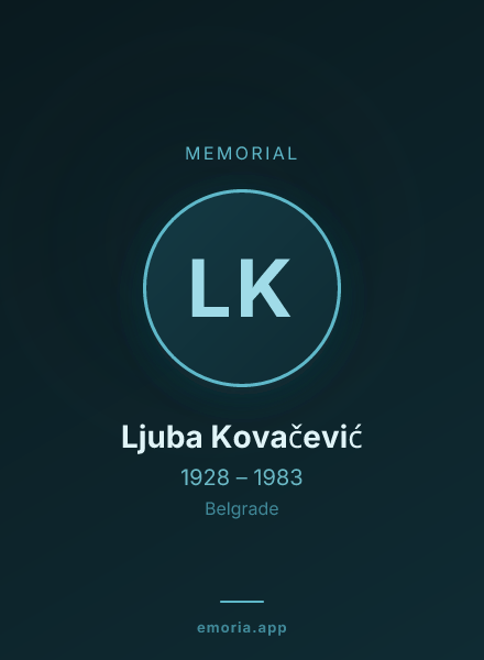 Memorial portrait of Ljuba Kovačević