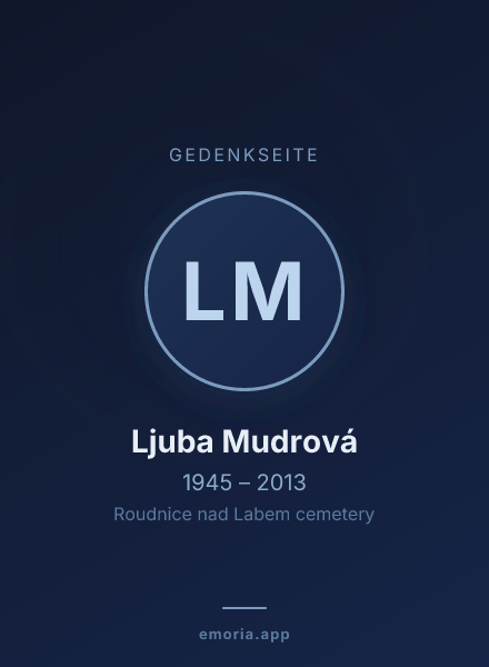 Gedenkportrait von Ljuba Mudrová
