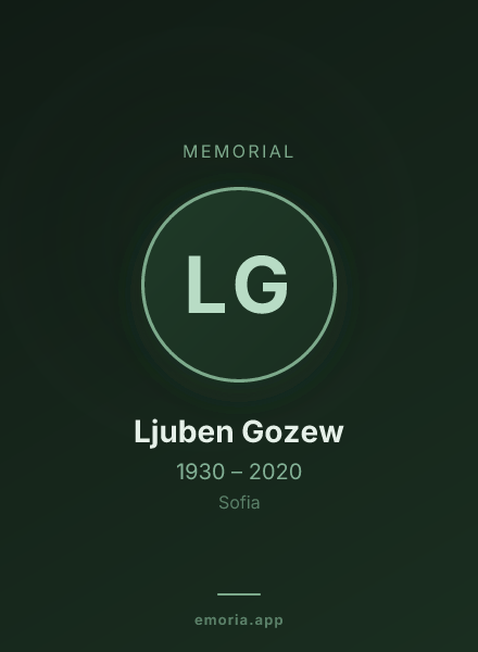 Memorial portrait of Ljuben Gozew
