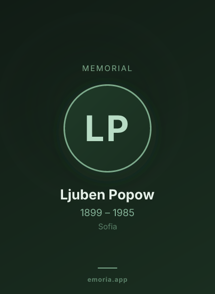 Memorial portrait of Ljuben Popow