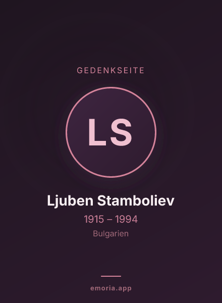 Gedenkportrait von Ljuben Stamboliev