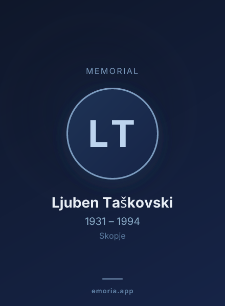 Memorial portrait of Ljuben Taškovski