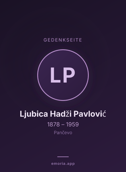 Gedenkportrait von Ljubica Hadži Pavlović