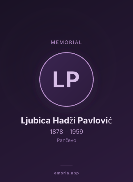 Memorial portrait of Ljubica Hadži Pavlović