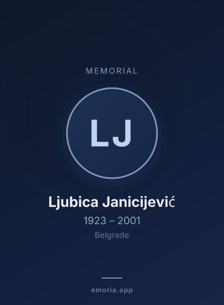Memorial portrait of Ljubica Janicijević