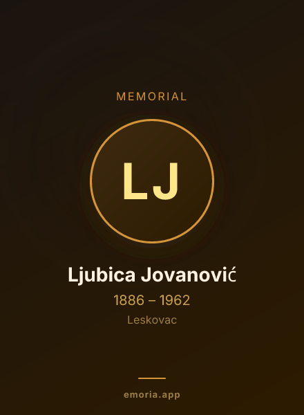 Memorial portrait of Ljubica Jovanović