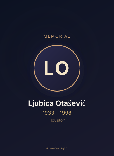 Memorial portrait of Ljubica Otašević