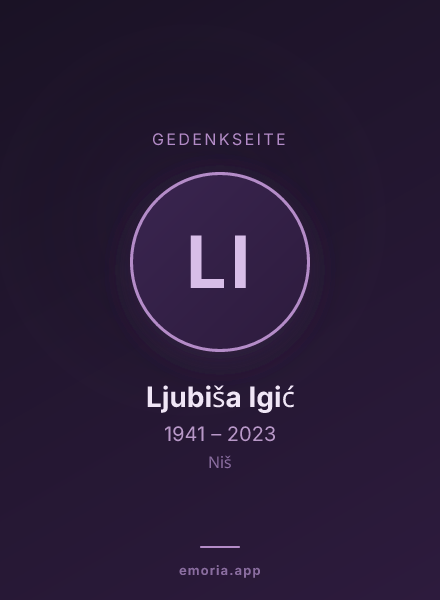 Gedenkportrait von Ljubiša Igić
