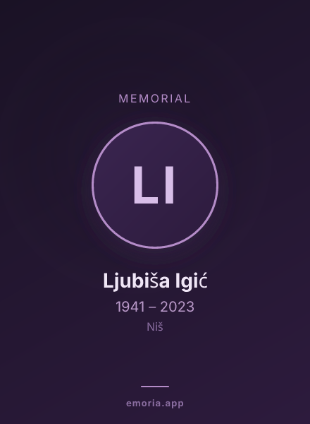 Memorial portrait of Ljubiša Igić