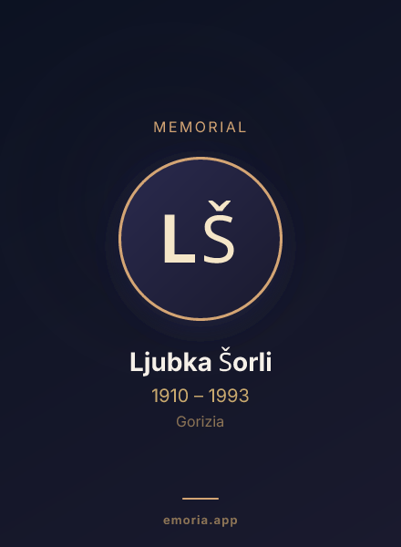 Memorial portrait of Ljubka Šorli