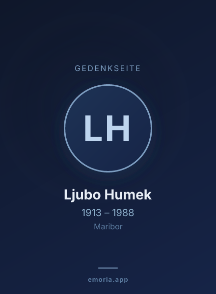 Gedenkportrait von Ljubo Humek