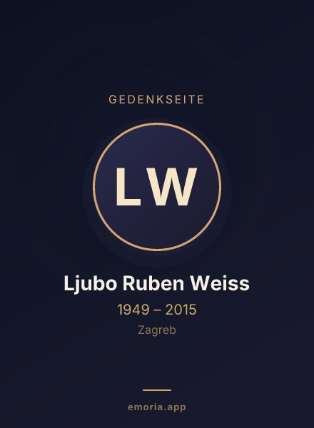 Gedenkportrait von Ljubo Ruben Weiss