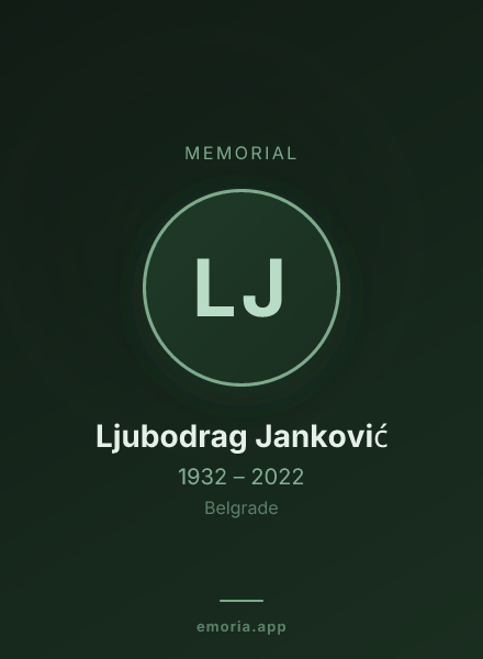 Memorial portrait of Ljubodrag Janković