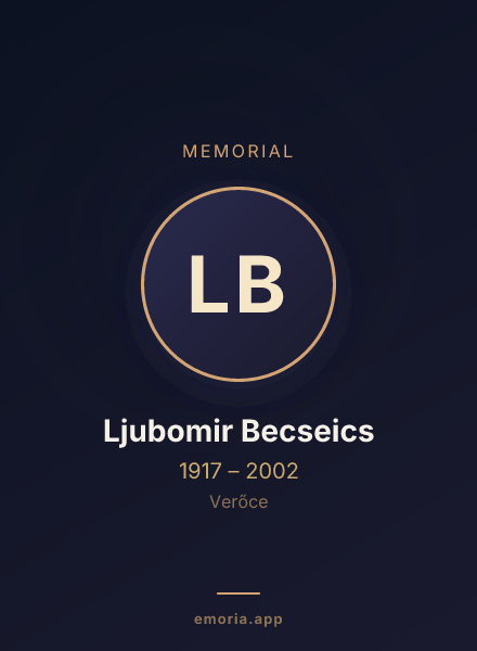 Memorial portrait of Ljubomir Becseics