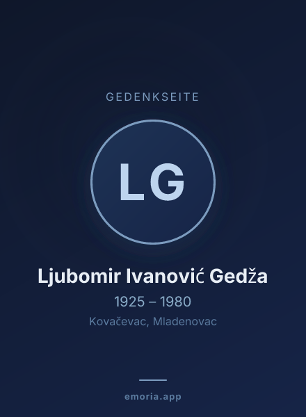 Gedenkportrait von Ljubomir Ivanović Gedža