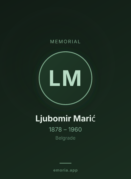 Memorial portrait of Ljubomir Marić