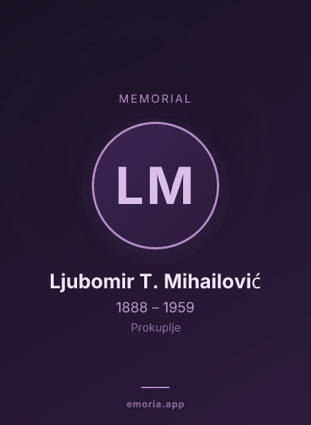 Memorial portrait of Ljubomir T. Mihailović