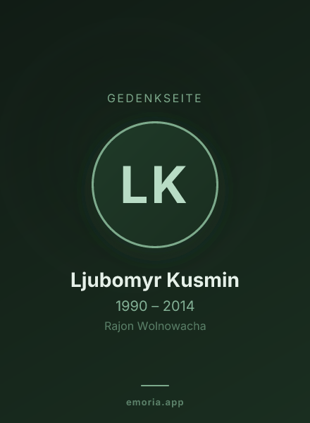 Gedenkportrait von Ljubomyr Kusmin