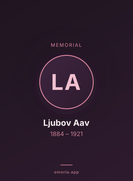 Memorial portrait of Ljubov Aav