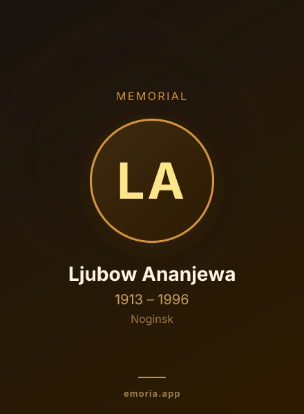 Memorial portrait of Ljubow Ananjewa