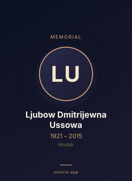 Memorial portrait of Ljubow Dmitrijewna Ussowa