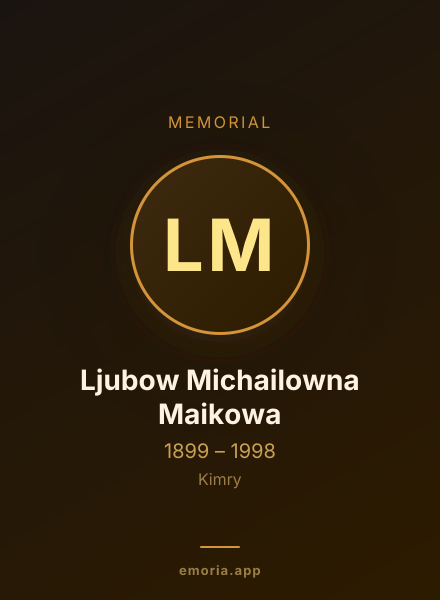 Memorial portrait of Ljubow Michailowna Maikowa