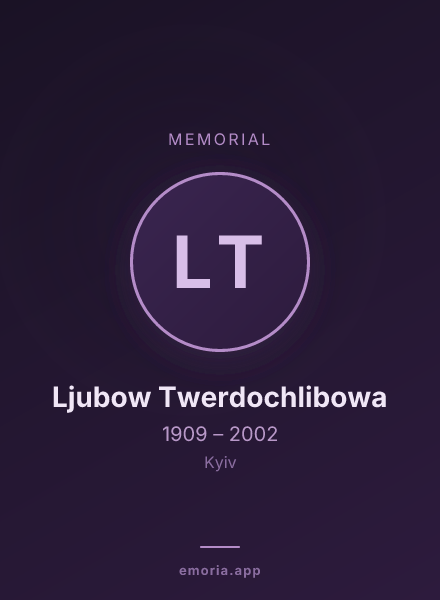 Memorial portrait of Ljubow Twerdochlibowa