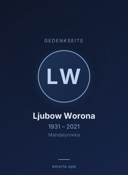 Gedenkportrait von Ljubow Worona