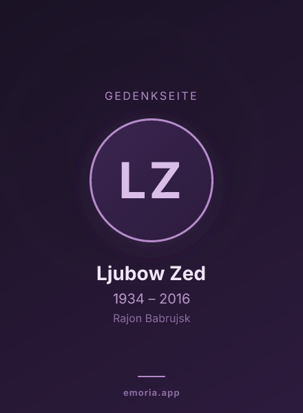 Gedenkportrait von Ljubow Zed