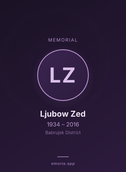 Memorial portrait of Ljubow Zed