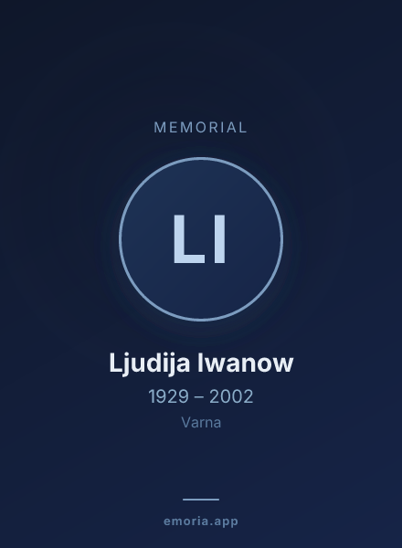 Memorial portrait of Ljudija Iwanow