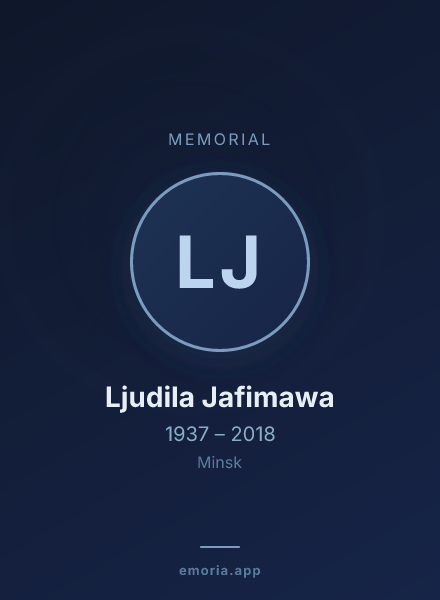 Memorial portrait of Ljudila Jafimawa