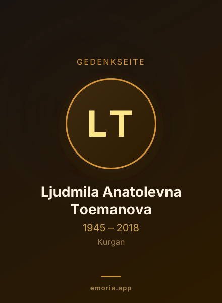 Gedenkportrait von Ljudmila Anatolevna Toemanova