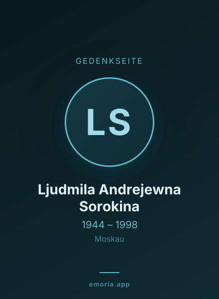 Gedenkportrait von Ljudmila Andrejewna Sorokina